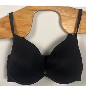 Cacique Deep Plunge Underwire Black Full Coverage Adjustable Strap Bra Size 44DD